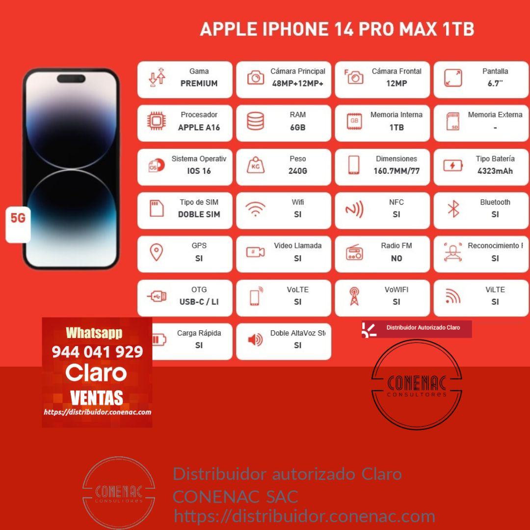 Características del Iphone 14 pro max – RYM Portátiles Perú
